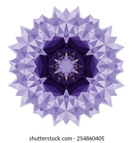 Flower mandala of geometric shapes. Vector colorful mosaic.
