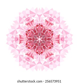 Flower mandala of geometric shapes. Vector colorful mosaic.