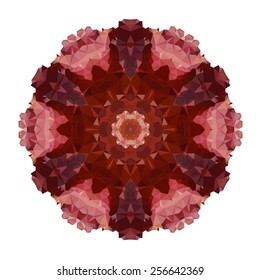 Flower mandala of geometric shapes. Vector colorful mosaic.