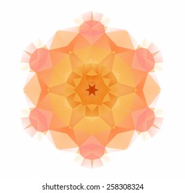 Flower mandala of geometric shapes. Vector colorful mosaic.