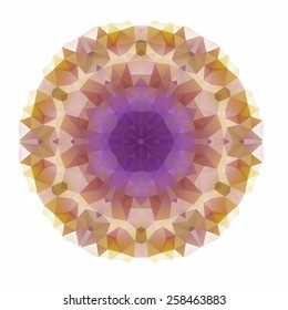 Flower mandala of geometric shapes. Vector colorful mosaic.