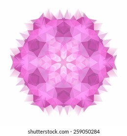 Flower mandala of geometric shapes. Vector colorful mosaic.