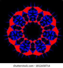 Concepto de diseño vectorial de ilustración gráfica de Mandala de flores.
