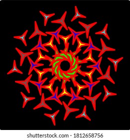Concepto de diseño vectorial de ilustración gráfica de Mandala de flores.