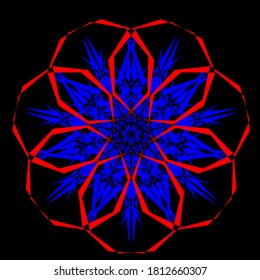Concepto de diseño vectorial de ilustración gráfica de Mandala de flores.