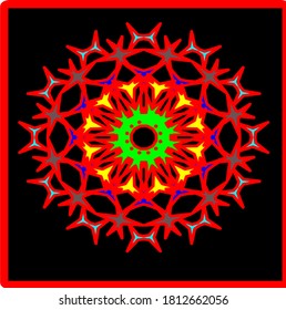 Concepto de diseño vectorial de ilustración gráfica de Mandala de flores.