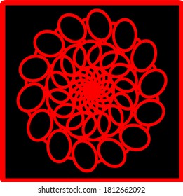 Concepto de diseño vectorial de ilustración gráfica de Mandala de flores.