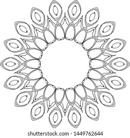 flower mandala hand drawn frame