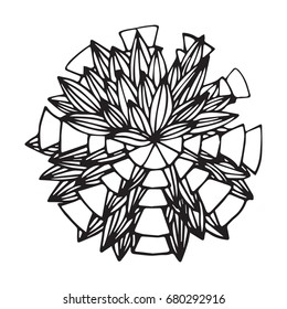 Flower mandala in hand drawn style for prints, fabric and ceramic. Vector illustration. 