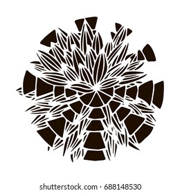 Flower mandala in hand drawn style for prints, fabric and ceramic. Vector illustration. 