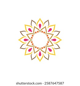 Flower Mandala Icon Vector Logo Template