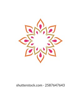 Flower Mandala Icon Vector Logo Template