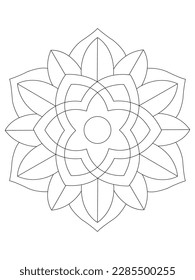 
Ilustración de mandala de flores. Patrón oriental, elementos decorativos de época. Páginas de coloreado de Mandala. Libro de Colores de Mandala. Vector sin foco
