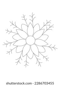 
Flower mandala illustration. Oriental pattern, vintage decorative elements Easy mandala kaleidoscope pattern on white background 
Adult coloring page 