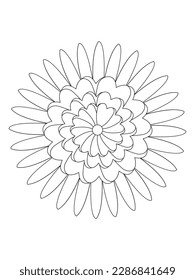 Ilustración de mandala de flores. Patrón oriental, elementos decorativos de época. Páginas de coloreado de Mandala. Libro de Colores de Mandala. Vector sin foco