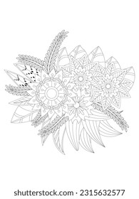 Flower mandala illustration. Oriental pattern, vintage decorative elements. Mandala Coloring Pages. Mandala Coloring Book. Seamless vector