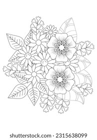 Flower mandala illustration. Oriental pattern, vintage decorative elements Easy mandala kaleidoscope pattern on white background 
Adult coloring page 