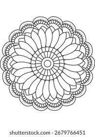 Ilustração de mandala de flor. Padrão oriental, vintage