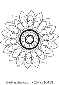 Ilustración de mandala de flores. Patrón oriental, vintage