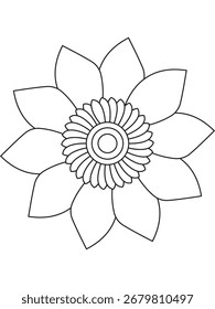 Ilustração de mandala de flor. Padrão oriental, vintage