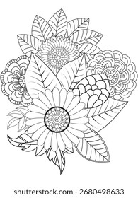 Flower mandala illustration. Oriental pattern, vintage