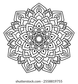 Flower mandala for illustration with   ornamental pattern