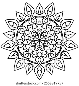 Flower mandala for illustration with   ornamental pattern