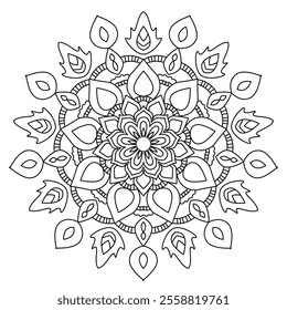 Flower mandala for illustration with   ornamental pattern