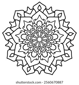 Flower mandala for illustration with   ornamental pattern.coloring book, ethnic, flower, henna, illustration, vintage, background