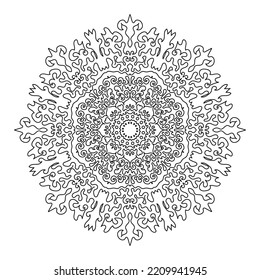 Flower Mandala. Islam, Arabic, Indian, Turkish, Pakistani, Moroccan, Spanish, Chinese, mystical, ottoman motives. Unusual flower shape. Hand drawn background.