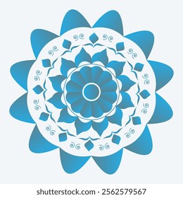 flower mandala on white abstract design