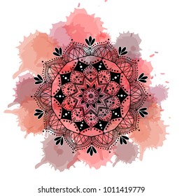 Flower Mandala. Oriental pattern, vector illustration. Islam, Arabic, Indian, moroccan,spain, turkish, pakistan, chinese, mystic, ottoman motifs. Anti-stress therapy patterns. Yoga logos Vector.