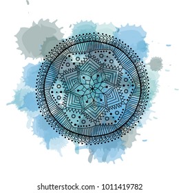 Flower Mandala. Oriental pattern, vector illustration. Islam, Arabic, Indian, moroccan,spain, turkish, pakistan, chinese, mystic, ottoman motifs. Anti-stress therapy patterns. Yoga logos Vector.