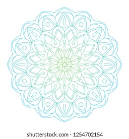 Flower Mandala. Oriental round pattern, vector illustration. Coloring book page.