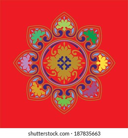 Flower mandala ornament