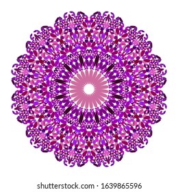 Flower mandala ornament - abstract circular vector graphic design