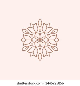 flower mandala ornament vector icon logo design
