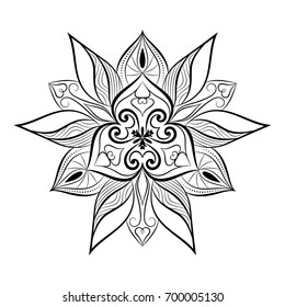Flower mandala over white