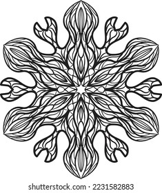Flower Mandala Pattern relaxing coloring anti stress meditation