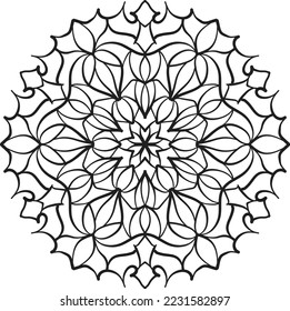 Flower Mandala Pattern relaxing coloring anti stress meditation