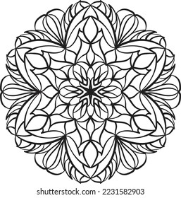 Flower Mandala Pattern relaxing coloring anti stress meditation