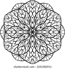 Flor Mandala Patrón relajante coloración anti estrés meditación