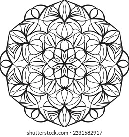 Flower Mandala Pattern relaxing coloring anti stress meditation