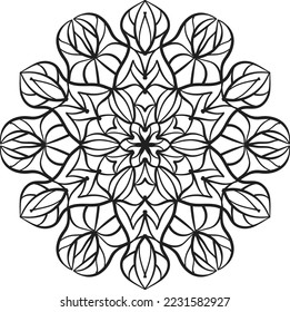Flower Mandala Pattern relaxing coloring anti stress meditation