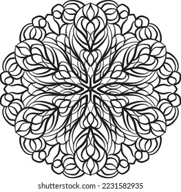 Flor Mandala Patrón relajante coloración anti estrés meditación