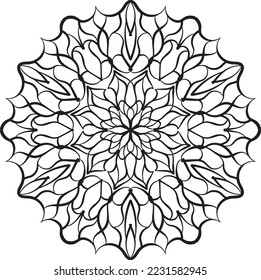 Flower Mandala Pattern relaxing coloring anti stress meditation
