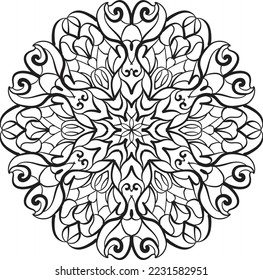 Flor Mandala Patrón relajante coloración anti estrés meditación