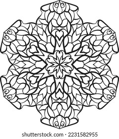 Flower Mandala Pattern relaxing coloring anti stress meditation