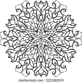 Flower Mandala Pattern relaxing coloring anti stress meditation