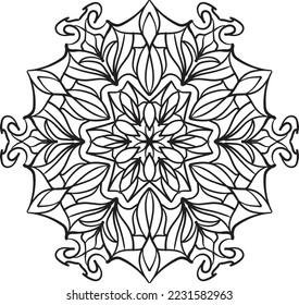 Flower Mandala Pattern relaxing coloring anti stress meditation